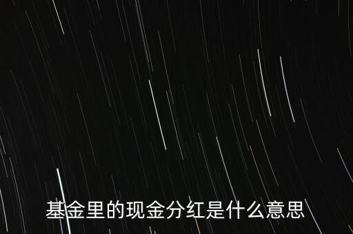 基金里的現(xiàn)金分紅是什么意思