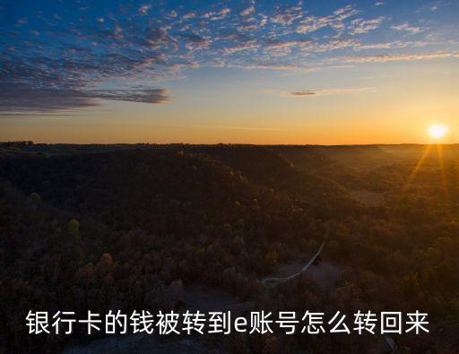 銀行卡的錢被轉(zhuǎn)到e賬號怎么轉(zhuǎn)回來
