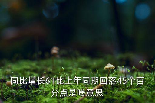 同比增長(zhǎng)61比上年同期回落45個(gè)百分點(diǎn)是啥意思