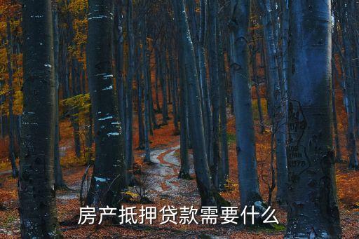 房產(chǎn)抵押貸款需要什么