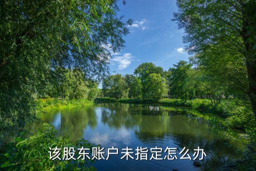 該股東賬號未指定是什么意思，該股東賬戶未指定怎么辦