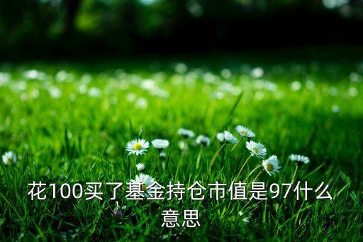 花100買了基金持倉市值是97什么意思