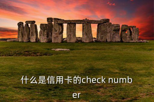 什么是信用卡的check number