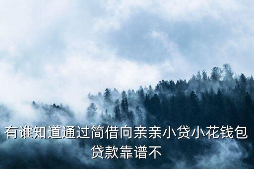 有誰知道通過簡借向親親小貸小花錢包貸款靠譜不