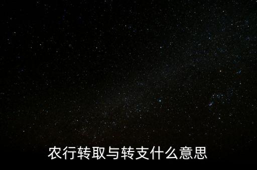 農行轉取與轉支什么意思