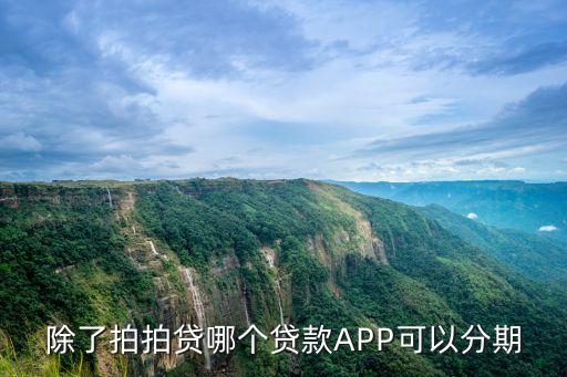 除了拍拍貸哪個貸款A(yù)PP可以分期