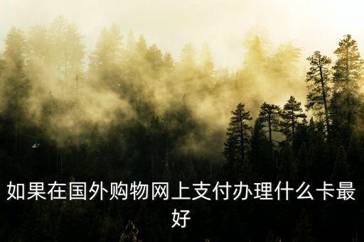 如果在國外購物網(wǎng)上支付辦理什么卡最好