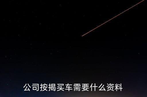 公司按揭買車需要什么資料
