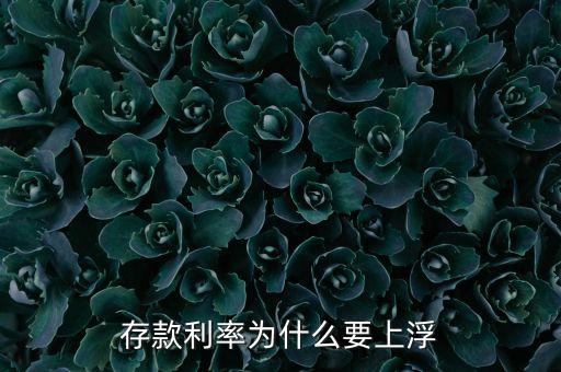 存款利率為什么要上浮