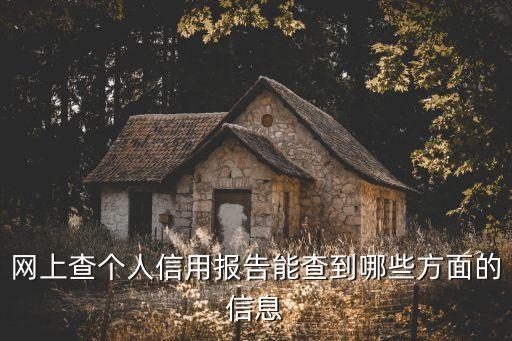 網(wǎng)上查個人信用報告能查到哪些方面的信息