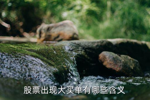 股票出現(xiàn)大買單有哪些含義