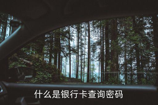 什么是銀行卡查詢密碼