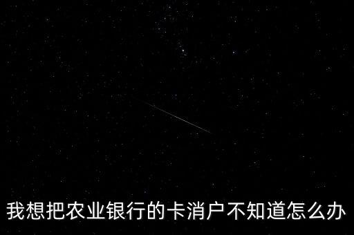 我想把農(nóng)業(yè)銀行的卡消戶不知道怎么辦