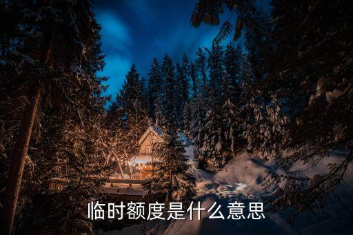 臨時額度是什么意思