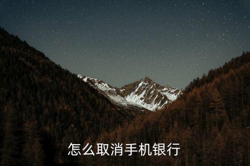 怎么取消手機(jī)銀行