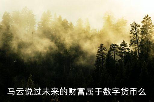 未來的財(cái)富是什么，馬云說過未來的財(cái)富屬于數(shù)字貨幣么