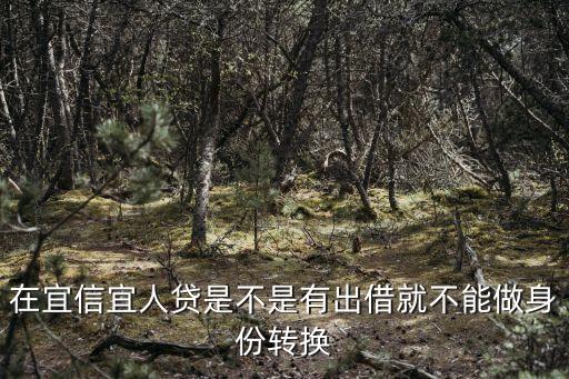 在宜信宜人貸是不是有出借就不能做身份轉(zhuǎn)換