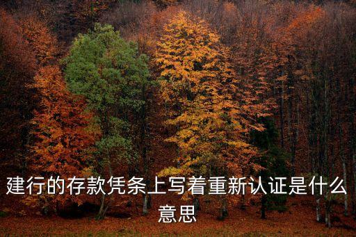 建行的存款憑條上寫著重新認(rèn)證是什么意思