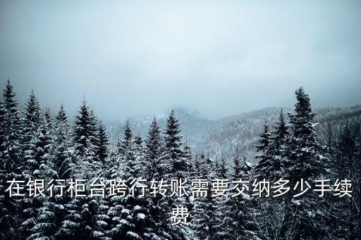 柜臺(tái)轉(zhuǎn)帳需要什么手續(xù)費(fèi)嗎，銀行柜臺(tái)轉(zhuǎn)賬要手續(xù)費(fèi)嗎取款機(jī)上轉(zhuǎn)賬要手續(xù)費(fèi)嗎