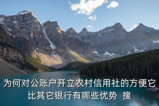 為何對(duì)公賬戶開立農(nóng)村信用社的方便它比其它銀行有哪些優(yōu)勢(shì)  搜