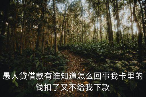愚人貸為什么不能提現(xiàn)，愚人貸借款有誰(shuí)知道怎么回事我卡里的錢(qián)扣了又不給我下款