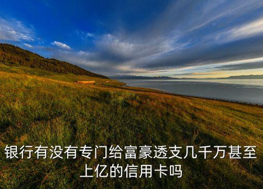 土豪用什么銀行卡，形容老板土豪那些叫做什么卡什么來的對嗎請細說