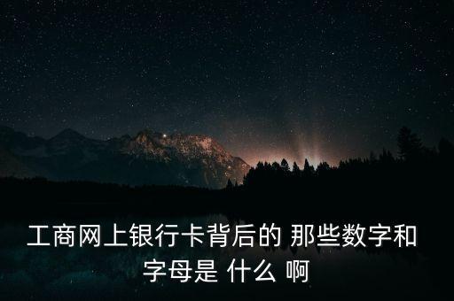 工商網(wǎng)上銀行卡背后的 那些數(shù)字和 字母是 什么 啊