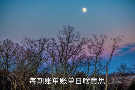 每期賬單賬單日啥意思