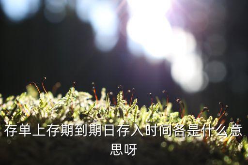 存單上存期到期日存入時間各是什么意思呀