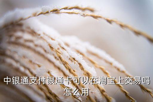 中銀通支付銀通卡可以在淘寶上交易嗎怎么用