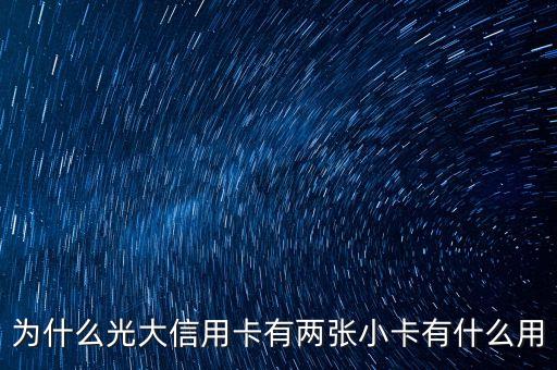 為什么光大信用卡有兩張小卡有什么用