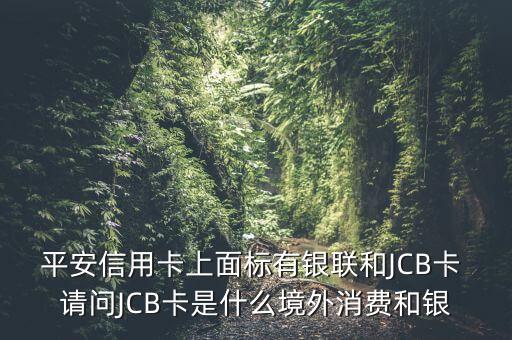 平安信用卡上面標(biāo)有銀聯(lián)和JCB卡 請(qǐng)問JCB卡是什么境外消費(fèi)和銀