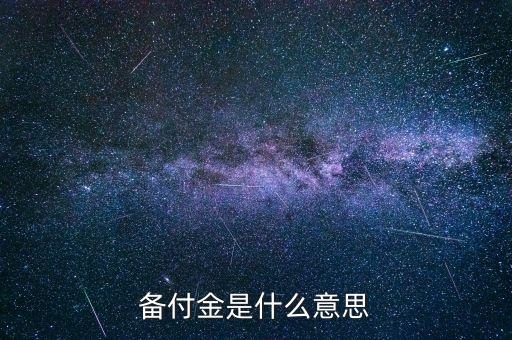 備付金是什么意思