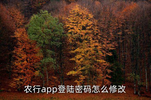 農(nóng)行app登陸密碼怎么修改