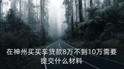 在神州買買車貸款8萬不到10萬需要提交什么材料