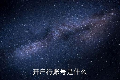 開戶行賬號是什么