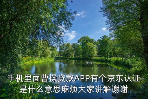 手機里面曹操貸款APP有個京東認證是什么意思麻煩大家講解謝謝