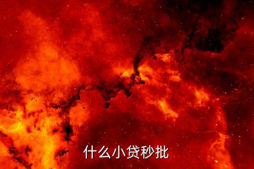什么小貸秒批