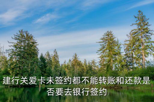 建行關愛卡是什么意思，建行關愛卡未簽約都不能轉賬和還款是否要去銀行簽約