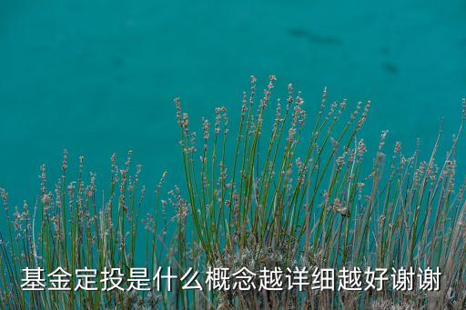 基金定投是什么概念越詳細(xì)越好謝謝