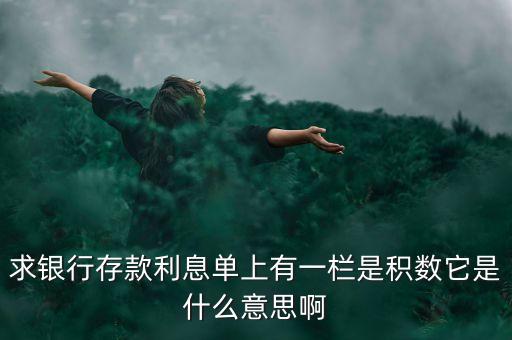 求銀行存款利息單上有一欄是積數(shù)它是什么意思啊