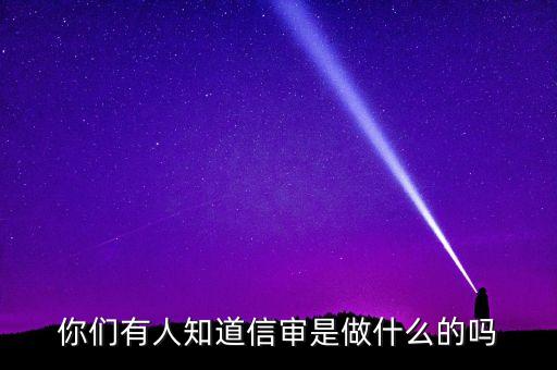 你們有人知道信審是做什么的嗎