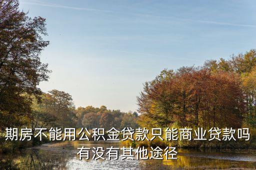期房不能用公積金貸款只能商業(yè)貸款嗎有沒有其他途徑
