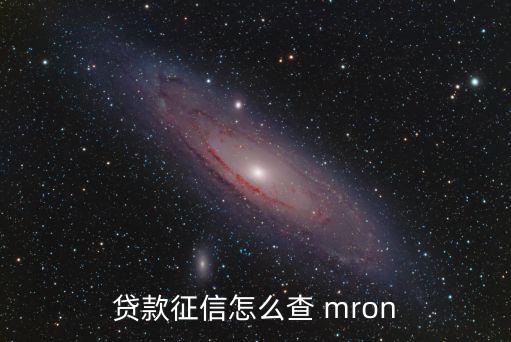 貸款征信怎么查 mron