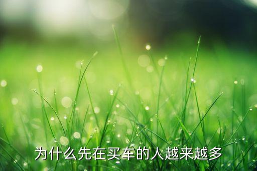 為什么先在買車的人越來越多