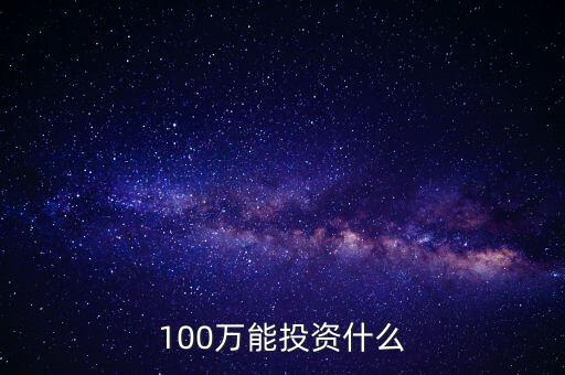 100萬能投資什么