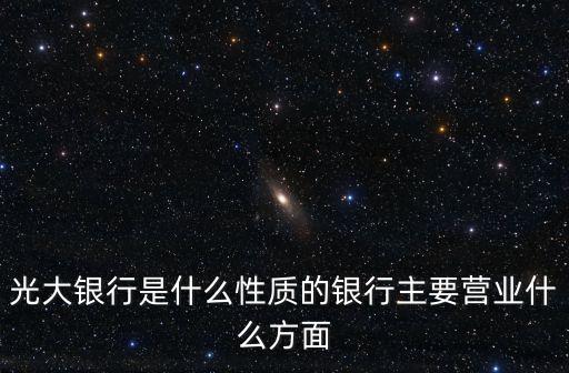 光大銀行是什么性質(zhì)的銀行主要營業(yè)什么方面
