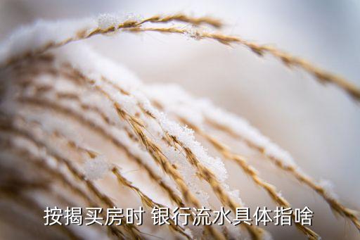 按揭買房時(shí) 銀行流水具體指啥