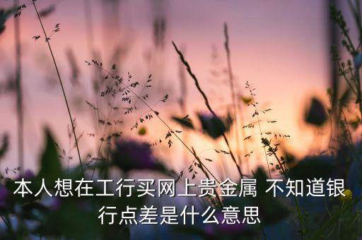 本人想在工行買網(wǎng)上貴金屬 不知道銀行點差是什么意思
