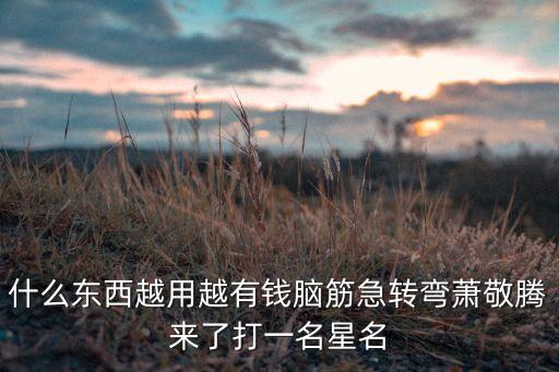 什么東西越用越有錢腦筋急轉(zhuǎn)彎蕭敬騰來了打一名星名